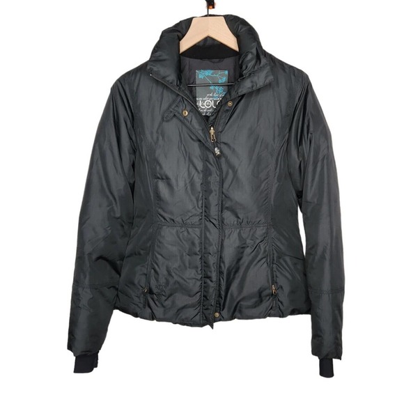 LOLE Black Puffer Winter Jacket Double Zip Quilted Lining Polyfill Women's Sz 6 - Picture 1 of 13